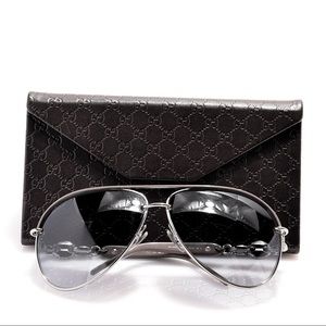 Gucci Crystal Marina Chain Aviator Sunglasses
